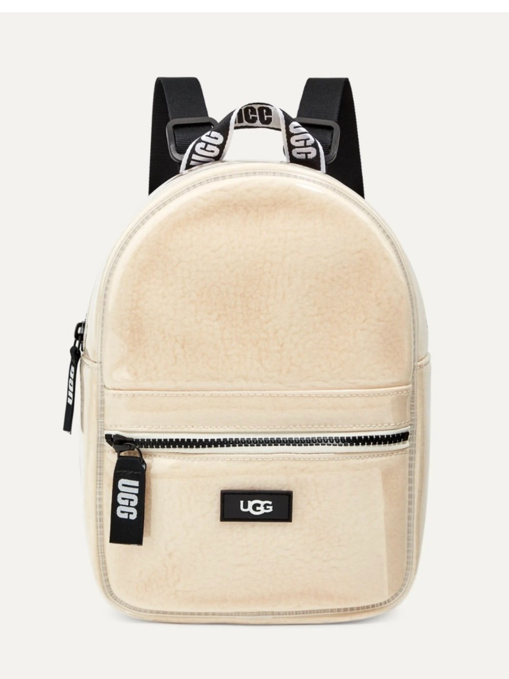 UGG Dannie II Clear Mini Backpack Cream Sherpa Faux Shearling NWT